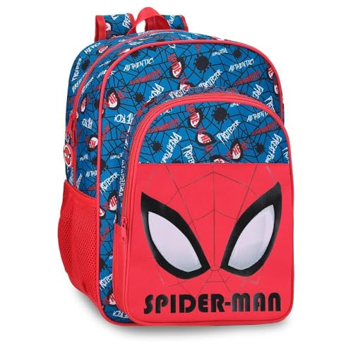 Marvel Joumma Spiderman Authentic Schulrucksack, Rot, 30 x 40 x 13 cm, Polyester, 15,6 l, rot, Schulrucksack von Marvel