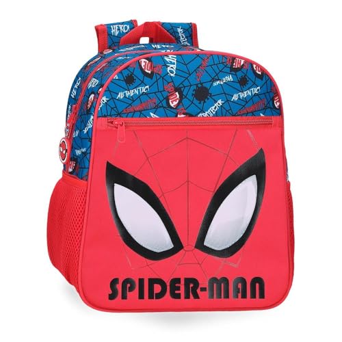 Marvel Joumma Spiderman Authentic Schulrucksack, anpassbar an Trolley, Rot, 27 x 33 x 11 cm, Polyester, 9,8 l, rot, Schulrucksack, anpassbar an Trolley von Marvel