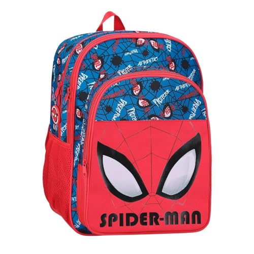 Marvel Joumma Spiderman Authentic Schulrucksack, anpassbar an Trolley, Rot, 30 x 40 x 13 cm, Polyester, 15,6 l, rot, Schulrucksack, anpassbar an Trolley von Marvel