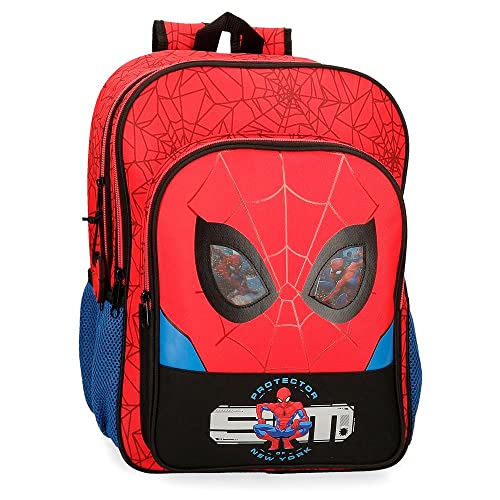 Marvel Spiderman Protector Schulrucksack Doppelfach Rot 30x40x13 cm Polyester 15,6L von Marvel