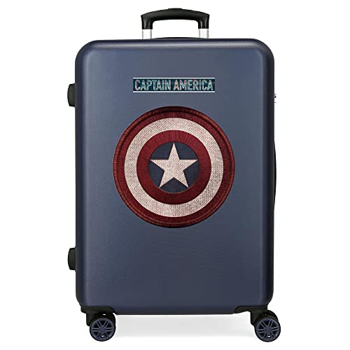 Marvel Avengers Captain America Mittlerer Koffer Blau 48x68x26 cms Hartschalen ABS Kombinationsschloss 70L 3,7Kgs 4 Doppelräder von Marvel