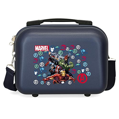 Marvel Avengers Team Kulturbeutel, anpassbar, mit Umhängetasche, Blau, 29 x 21 x 15 cm, starr, ABS 9,14 l von Marvel