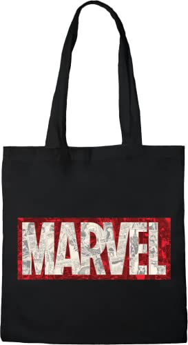 Marvel BWMARCOBB001 Tote Bag Logo schwarz, 38 x 40 cm von Marvel