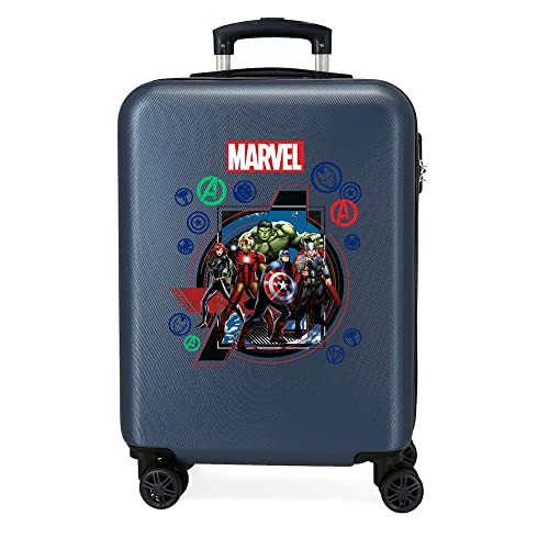 Marvel Die Avengers On The Warpath Kabinentrolley, blau, 38 x 55 x 20 cm, starrer ABS-Kombinationsverschluss, seitlich, 35 l, 2 kg, 4 Räder, Handgepäck von Marvel