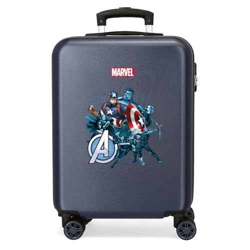 Marvel Joumma Avengers Legendary Kabinenkoffer, blau, 38 x 55 x 20 cm, starr, ABS, seitlicher Kombinationsverschluss, 35 l, 2 kg, 4 Doppelräder, Gepäck, Hand, blau, Kabinenkoffer von Marvel
