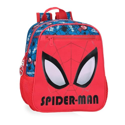 Marvel Joumma Spiderman Authentic Vorschulrucksack, Rot, 23 x 28 x 10 cm, Polyester, 6,44 l, rot, Vorschulrucksack von Marvel