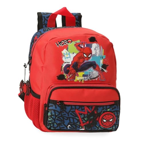 Joumma Marvel Spiderman Urban Wanderrucksack, Rot, 23 x 28 x 10 cm, Polyester, 9,6 l, rot, Wanderrucksack von Disney