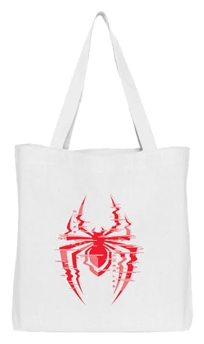 Marvel Morales Glitch Spider BWMAGAGBB003 Tote Bag Unisex, Weiß, Größe T/U, weiß, 38 X 42 CM, Utility von Marvel