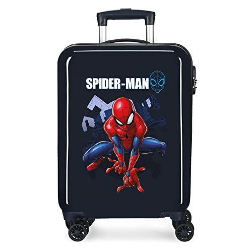 Marvel Spiderman Action Kabinenkoffer Blau 37x55x20 cms Hartschalen ABS Kombinationsschloss 34L 2,6Kgs 4 Doppelräder Handgepäck von Marvel