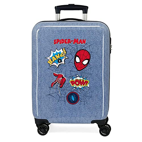 Marvel Spiderman Denim Kabinentrolley, blau, 38 x 55 x 20 cm, starr, ABS-Kombinationsverschluss, seitlich, 34 l, 2 kg, 4 Räder, Handgepäck von Marvel