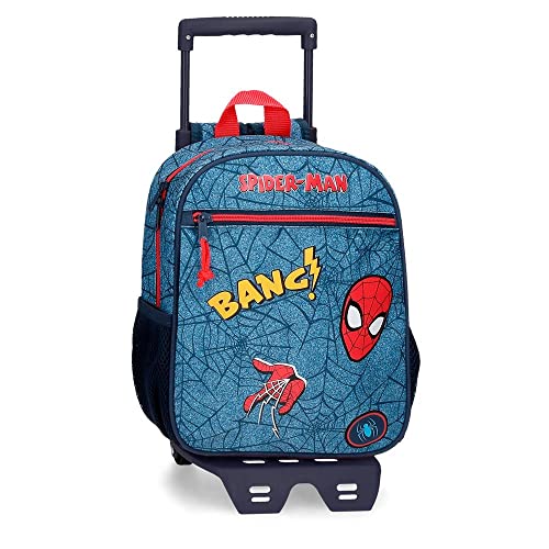 Marvel Spiderman Denim Kleiner Rucksack mit Trolley, blau, 23 x 28 x 10 cm, Polyester, 6,44 l von Marvel