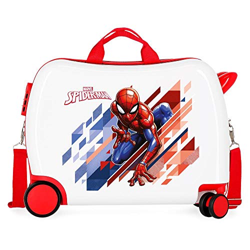 Marvel Spiderman Geo Kinder-Koffer Rot 50x38x20 cms Hartschalen ABS Kombinationsschloss 34L 2,1Kgs 4 Räder Handgepäck von Marvel