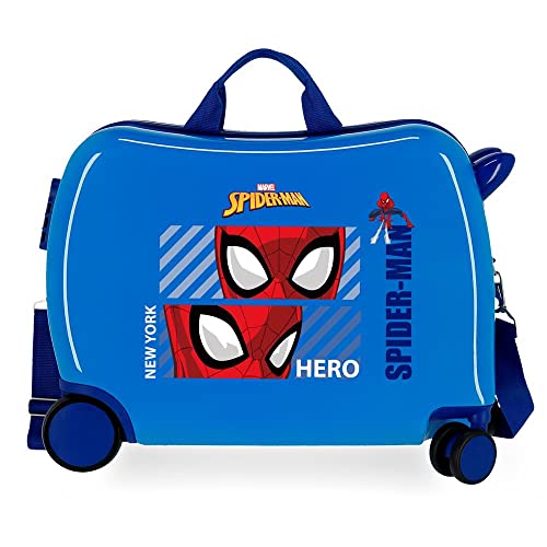 Marvel Spiderman Hero Kinderkoffer, Blau, 50 x 38 x 20 cm, starr, ABS-Kombinationsverschluss, 34 l, 1,8 kg, 4 Räder, Handgepäck von Marvel