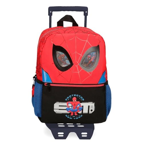 Marvel Spiderman Protector Schulrucksack mit rotem Trolley 25x32x12 cm Polyester 9,6L von Marvel