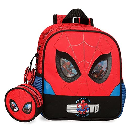 Marvel Spiderman Protector Anpassbarer Vorschulrucksack Rot 23x25x10 cm Polyester 5.75L von Marvel