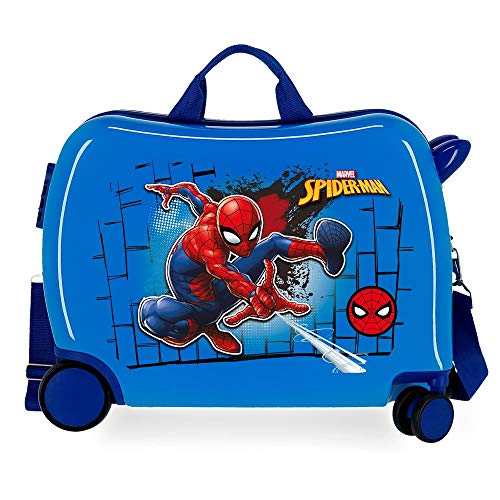 Marvel Spiderman Red Kinder-Koffer Blau 50x39x20 cms Hartschalen ABS Kombinationsschloss 38L 2,1kgs 4 Räder Handgepäck, Rot von Marvel