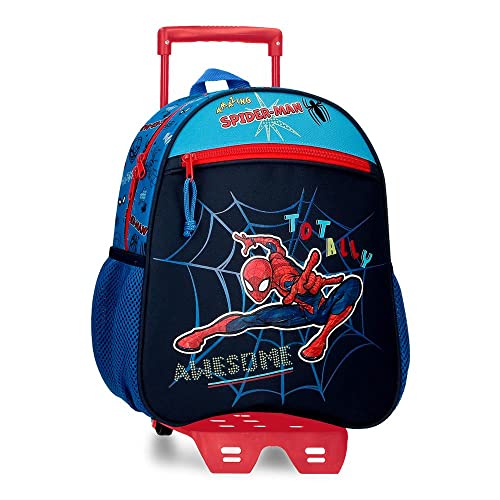 Marvel Totally Awesome Kuriertasche für Kinder, blau, Mochila Escolar con Carro, Schulrucksack mit Trolley von Marvel
