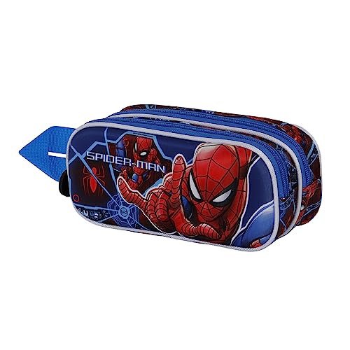Spiderman Brave-3D Doppelfedermäppchen, Blau von Marvel