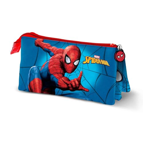 Spiderman Courageous-Dreifach Federmäppchen, Mehrfarbig, 23 x 11 cm von Marvel