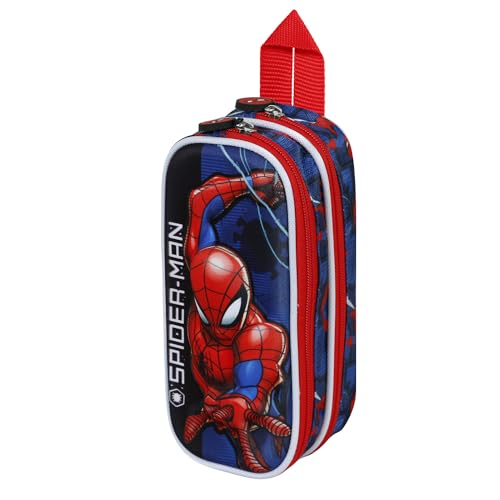 Spiderman Speed-3D Doppelfedermäppchen, Rot, 22 x 9,5 cm von Marvel