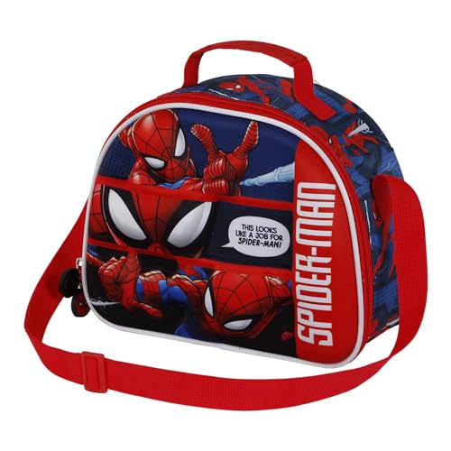 Marvel Spiderman Stronger-3D Frühstückstasche, Rot, 25,5 x 20 cm von Marvel