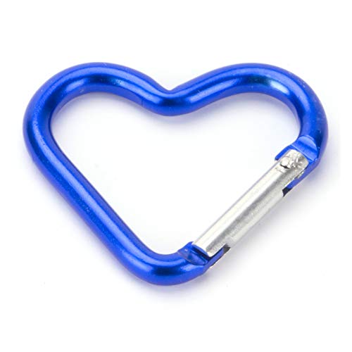 20 Stück Karabiner - Aluminium - Herz Form Karabiner in Blau Schlüsselanhänger Karabinerhaken Zubehörkarabiner von Marwotec Verbindungselemente
