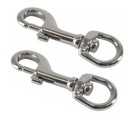 Marwotec Verbindungselemente 2 Stück Wirbelkarabiner 11x65mm Edelstahl A4 Wirbelauge Schnapphaken Schnappkarabiner von Marwotec Verbindungselemente