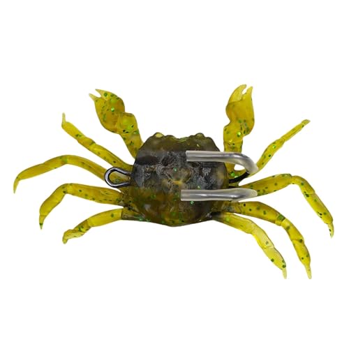 Krabbenfischköder,Salzwasserköder,Künstliche 3D-Krabbe mit scharfem Haken | Meeresangel-Kurbelköder, leichtes Salzwasser-Fischgerät-Zubehörwerkzeug für Flüsse, Seen, Stauseen von Maseyivi