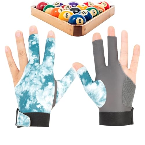 Maseyivi Billard-Pool-Handschuhe,DREI-Finger-Handschuhe - Professionelle Pool-Handschuhe, Billard-Queue-Handschuhe,rutschfest, einstellbare Dichtheit, hochelastisches Billardzubehör, passend für die von Maseyivi