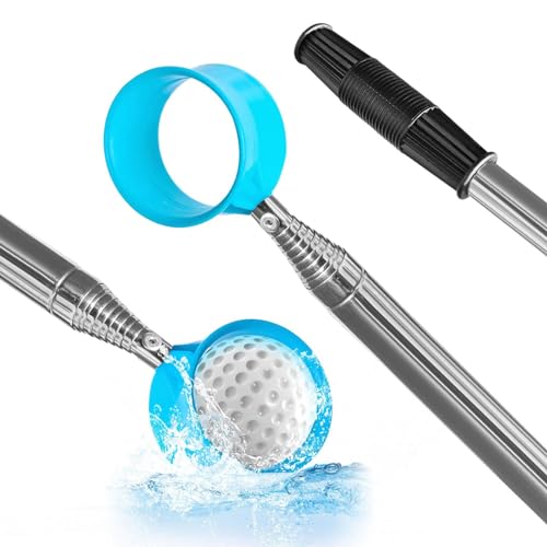Maseyivi Golfball-Greifer, Ball-Retriever-Werkzeug Golf,Teleskopischer Golfball-Pickup aus Edelstahl | Tragbarer Golf-Picker, Platzzubehör, Golfball-Fangwerkzeuge für Wassergolfbälle von Maseyivi