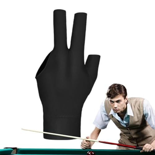 Maseyivi Professionelle Poolhandschuhe Billard,Billardtischhandschuhe - 3-Finger-Billard-Fingerhandschuhe - 3-Finger-Billard-Pool-Queue, professioneller -Queue, atmungsaktiv, elastisch, universeller von Maseyivi