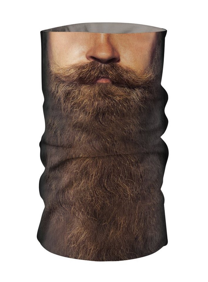 Maskworld Verkleidungsmaske Schlauchschal Hipster Bart, Elastisches Halstuch mit witzigem Aufdruck von Maskworld