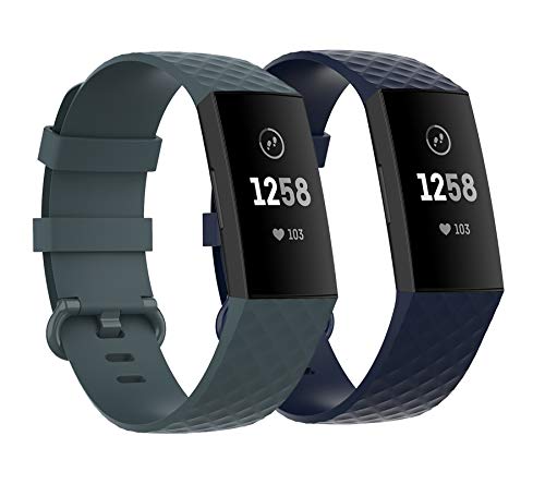 MAKACTUA Armband Kompatile für Fitbit Charge 4 Damen Herren, Silikon Ersatz Fitness Uhrenarmband,S von MAKACTUA