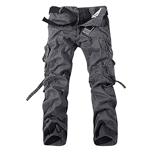 Cargohose für Herren Verwaschene Overalls mit Mehreren Taschen Safety Combat Workwear Weite Outdoor Hose Hose mit weitem Bein Freizeithosen S 7XL von Masrin