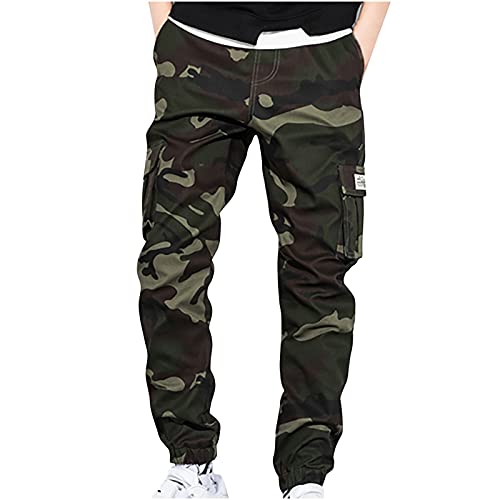 Herren Hosen Camouflage Cargohose mit 6 Taschen Outdoor Safety Combat Tooling Hosen Weite Hose in Übergröße mit weitem Bein Trekkinghose Trainingshose Trekkinghose Freizeithose Chinohose von Masrin