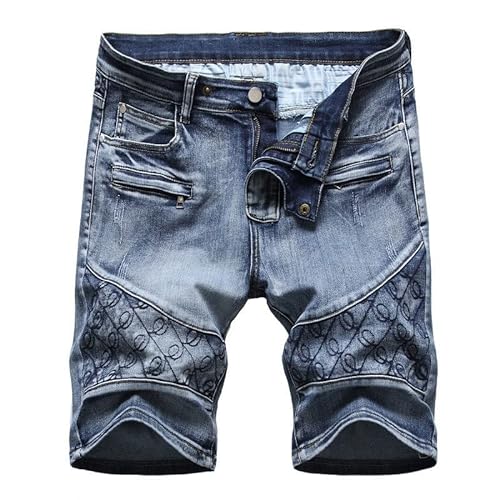 Herren Jeans Shorts Sommer Lässige Jeanshose mit elastischer Taille, Kordelzug und Taschen Plus Size Cargohose von Masrin