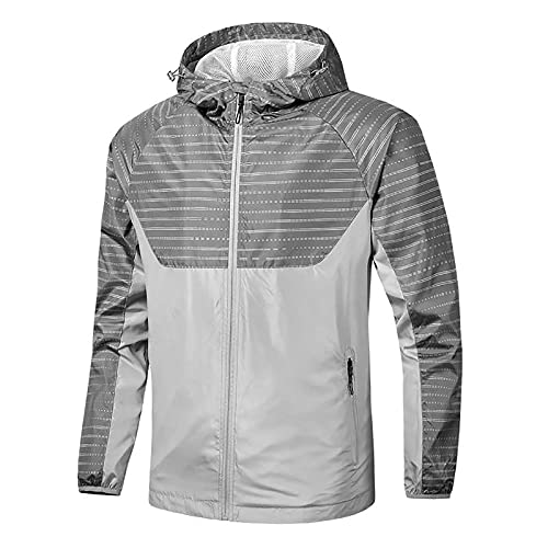 Mittellanger Regenjacke Regenmantel mit Kapuze Herren Wasserdichte Winddicht Funktionsjacke 2023 Outdoor Kletterjacke mit Reißverschluss Übergangsjacke Herbstjacke Fahrradjacke Skijacke Windjacke von Masrin