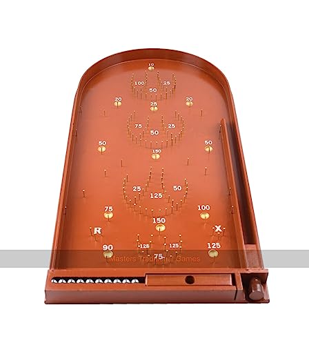 Masters Classic Pin Bagatelle Game - Full Size Premium Quality Wooden Bagatelle with Spring Plunger and Brass Pins - Traditional Tabletop Game von Masters Traditional Games
