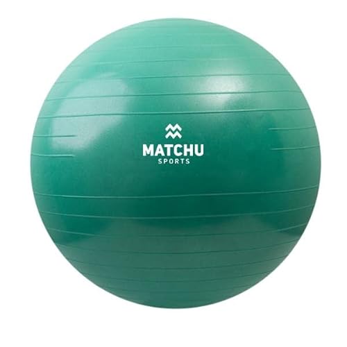 Matchu Sports | Fitnessball | Gymnastikball | Fitness Ball | Sitzball | Schwangerschaftsball | Inklusive Pumpe | Grün | Durchmesser 65CM von Matchu Sports