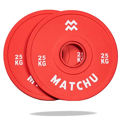 Matchu Sports | Fractional Plates | Mini Hantelscheiben | 0,25/0,5/1/1,5/2,5 KG | Satz mit 2 Stück | Stahl mit Gummiaußenschicht | Durchmesser 50mm (Rot - 2,5 KG) von Matchu