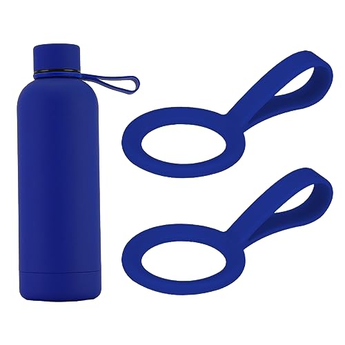 Matedepreso 2 Stück Silikon-Wasserflaschenschnalle, Flaschenträger, sicherer Flaschenhalter mit Karabiner-Gürtelclip, tragbare, bunte Wasserflasche, für Wandern, Camping, Reisen, Bergsteiger (blau) von Matedepreso