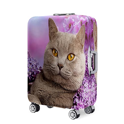 Mateju 18"-32" Kofferschutzhülle, 3D-Katzen Elastisch Kofferhülle Waschbar Koffer Schutzhülle aus Polyester, Kofferschutz Koffer Hülle mit Reißverschluss S-XL (Rosa,L) von Mateju
