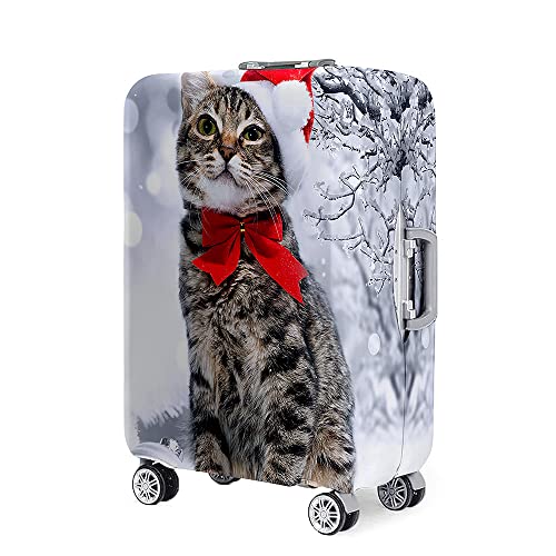 Mateju 18"-32" Kofferschutzhülle, 3D-Katzen Elastisch Kofferhülle Waschbar Koffer Schutzhülle aus Polyester, Kofferschutz Koffer Hülle mit Reißverschluss S-XL (Rot,L) von Mateju