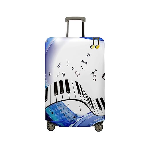 Mateju 18"-32" Kofferschutzhülle, Klaviertaste Elastisch Kofferhülle Waschbar Koffer Schutzhülle aus Polyester, Kofferschutz Koffer Hülle mit Reißverschluss S-XL (Weiß,L) von Mateju