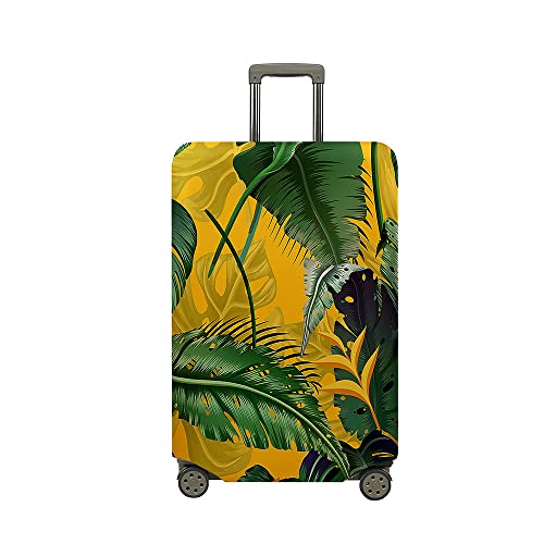 Mateju 18"-32" Kofferschutzhülle, Tropische Pflanze Elastisch Kofferhülle Waschbar Koffer Schutzhülle aus Polyester, Kofferschutz Koffer Hülle mit Reißverschluss S-XL (Gelb,L) von Mateju