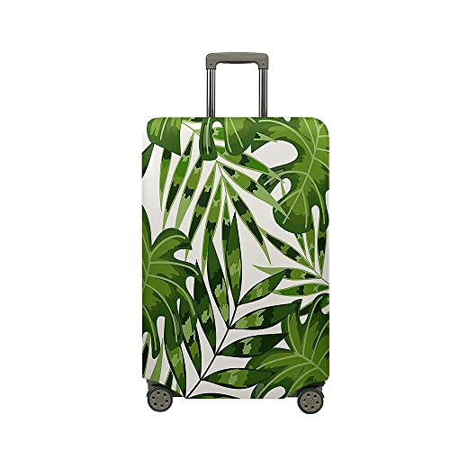 Mateju 18"-32" Kofferschutzhülle, Tropische Pflanze Elastisch Kofferhülle Waschbar Koffer Schutzhülle aus Polyester, Kofferschutz Koffer Hülle mit Reißverschluss S-XL (Grün,L) von Mateju