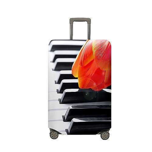 Mateju 18"-32" Kofferschutzhülle, Tropische Pflanze Elastisch Kofferhülle Waschbar Koffer Schutzhülle aus Polyester, Kofferschutz Koffer Hülle mit Reißverschluss S-XL (Orange,XL) von Mateju