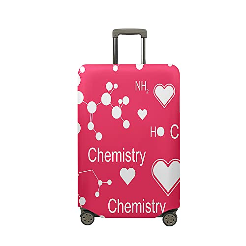 Mateju 18"-32" Kofferschutzhülle Chemische Formel 3D Elastisch Kofferhülle Waschbar Koffer Schutzhülle aus Polyester Kofferschutz Koffer Hülle mit Reißverschluss S-XL (Rosa,M) von Mateju