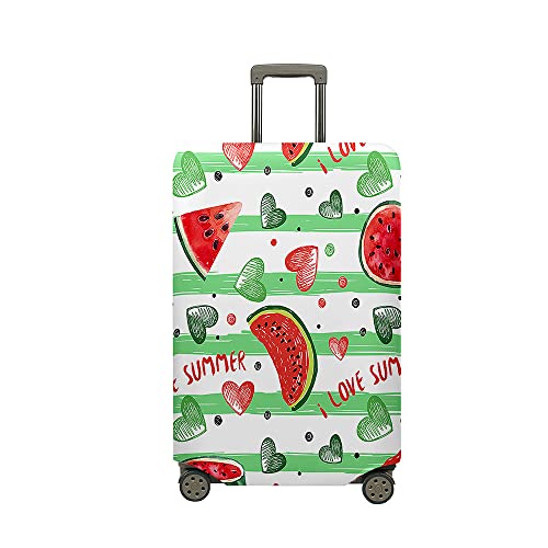 Mateju 18"-32" Kofferschutzhülle Wassermelone 3D Elastisch Kofferhülle Waschbar Koffer Schutzhülle aus Polyester Kofferschutz Koffer Hülle mit Reißverschluss S-XL (Grün,XL) von Mateju