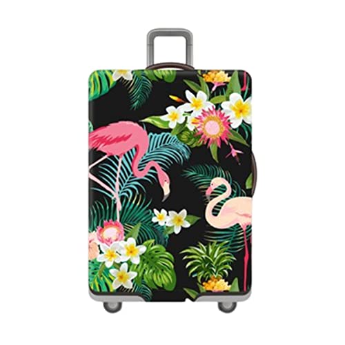 Mateju 3D Tier Blumen Muste Kofferschutzhülle Elastisch Kofferhülle, Gepäck Cover Reisekoffer Hülle Trolley Case Schutzhülle Luggage Cover Waschbare Staubdichte Kofferbezug (XL,Flamingo) von Mateju